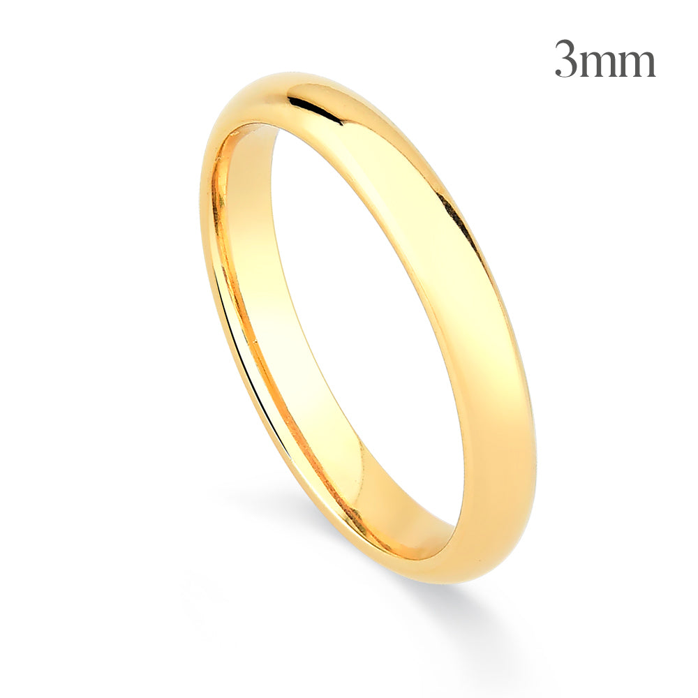 Aliança Tradicional Abaulada em Ouro 2 a 4mm