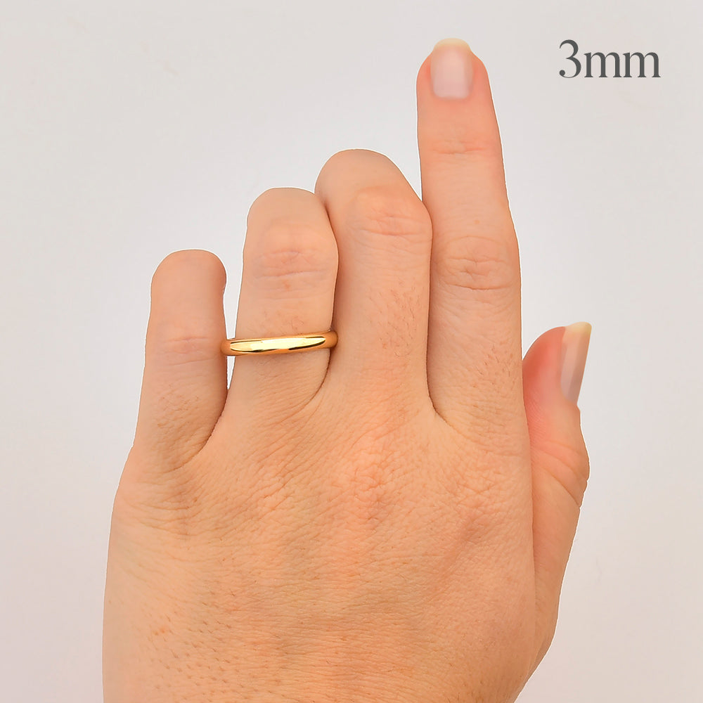 Aliança Tradicional Abaulada em Ouro 2 a 4mm