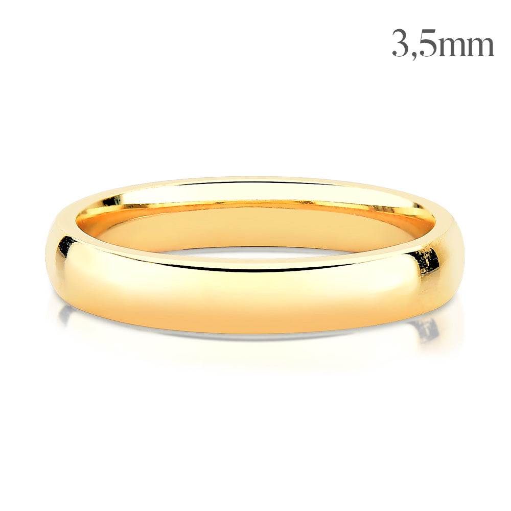 Aliança Tradicional Abaulada em Ouro 2 a 4mm