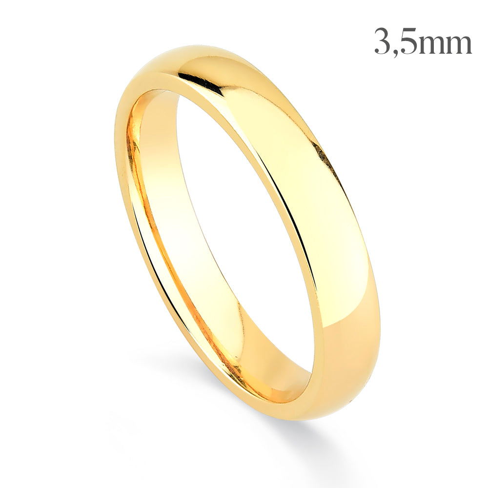 Aliança Tradicional Abaulada em Ouro 2 a 4mm