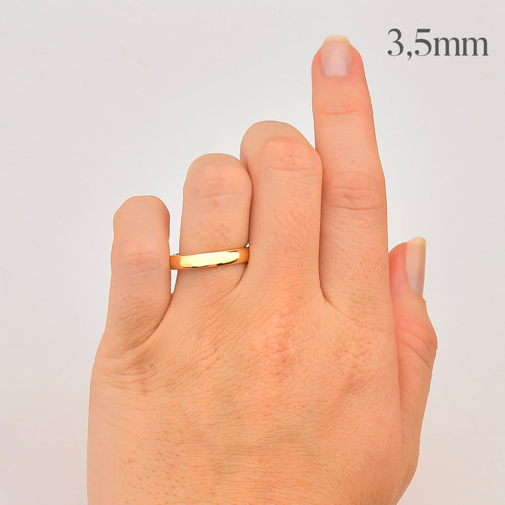 Aliança Tradicional Abaulada em Ouro 2 a 4mm