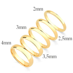 Aliança Tradicional Abaulada em Ouro 2 a 4mm
