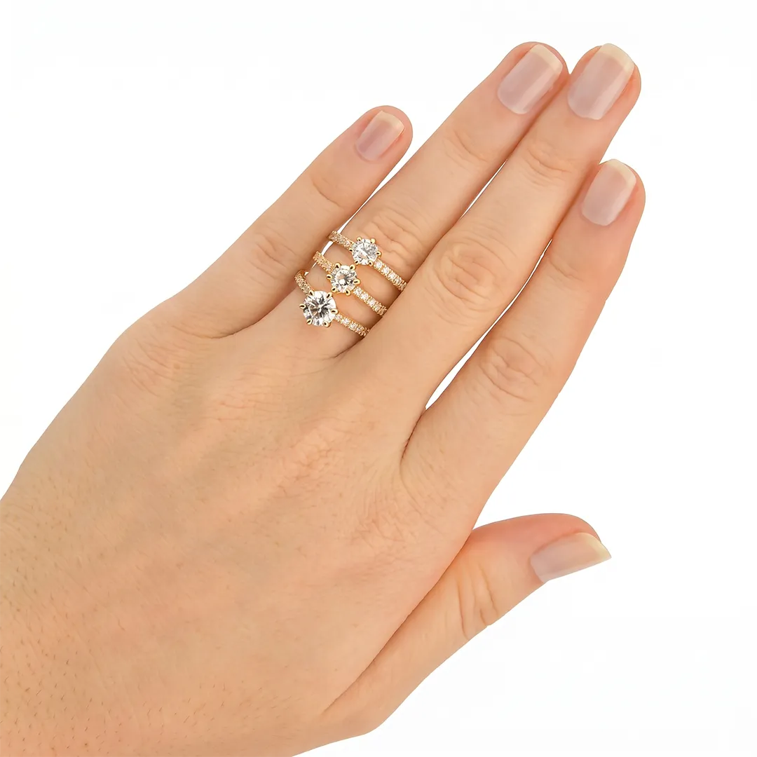 Anel de Noivado com Moissanite de 0.50 a 1ct Gioh