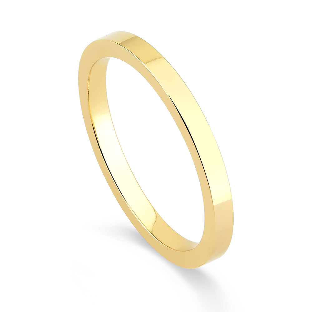 Aliança de Noivado e Casamento em Ouro Reta 2 a 4mm Flat