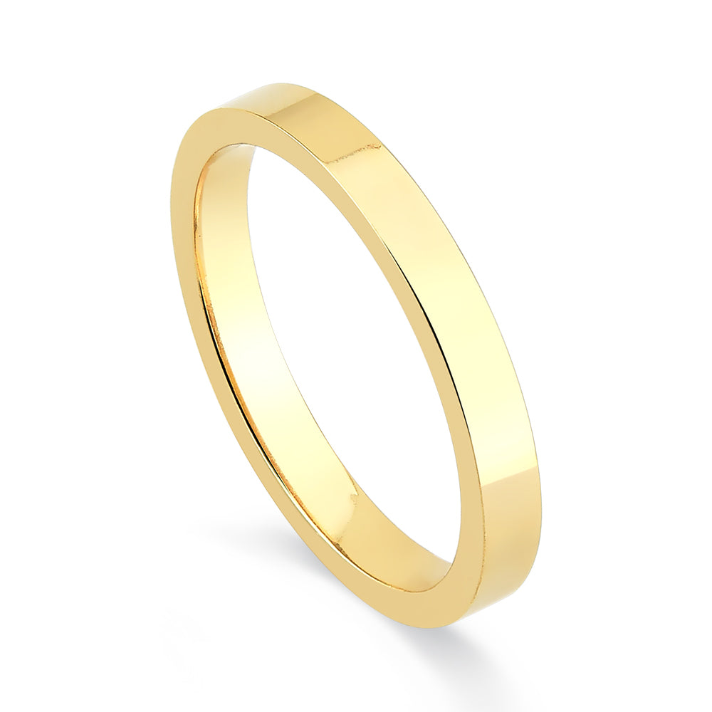 Aliança de Noivado e Casamento em Ouro Reta 2 a 4mm Flat