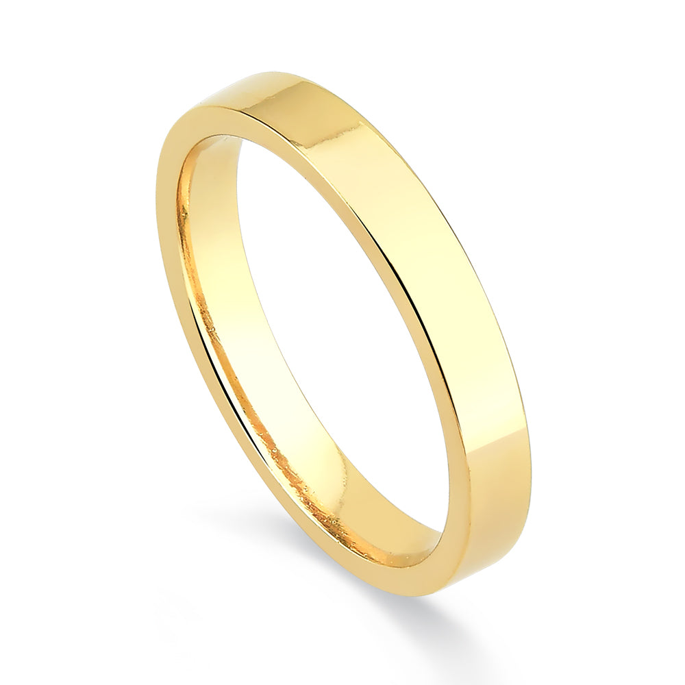 Aliança de Noivado e Casamento em Ouro Reta 2 a 4mm Flat