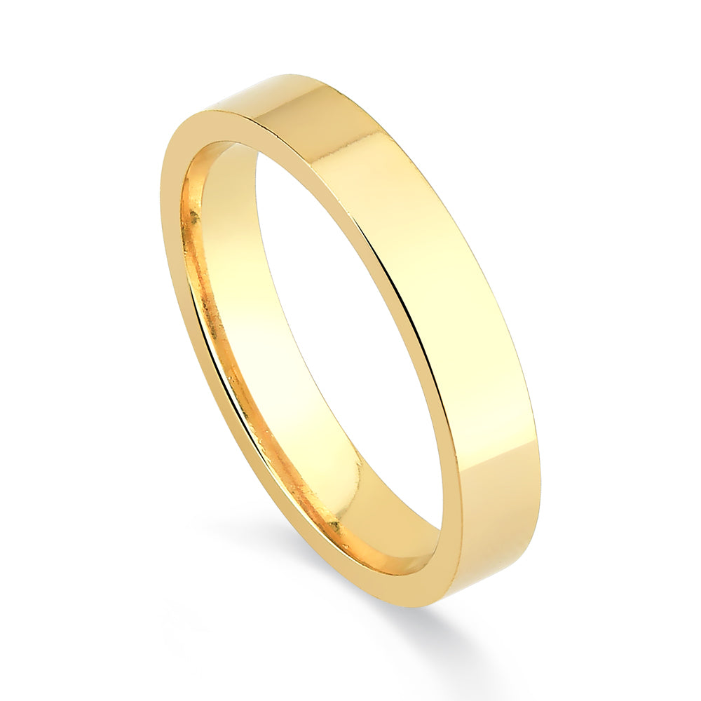 Aliança de Noivado e Casamento em Ouro Reta 2 a 4mm Flat