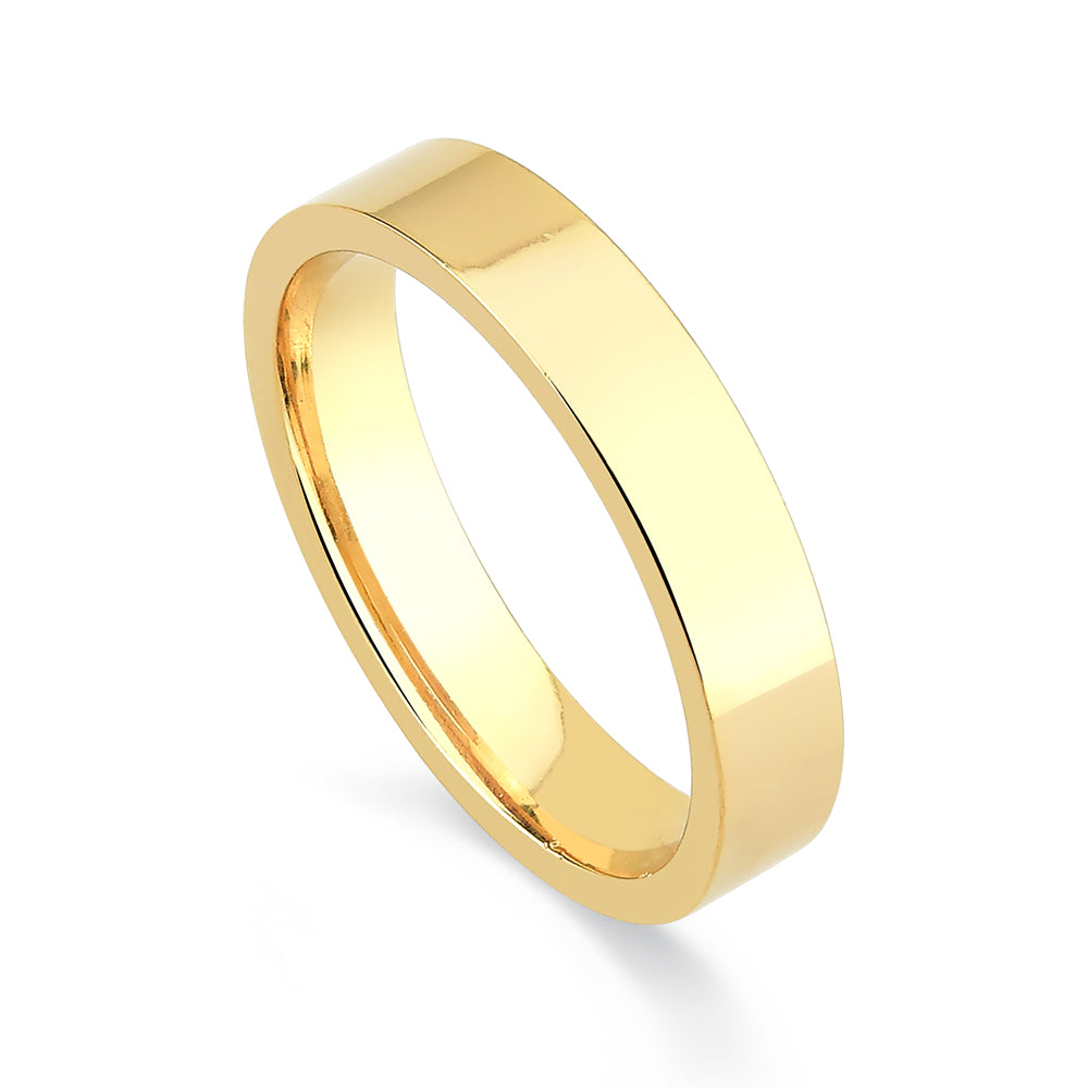 Aliança de Noivado e Casamento em Ouro Reta 2 a 4mm Flat