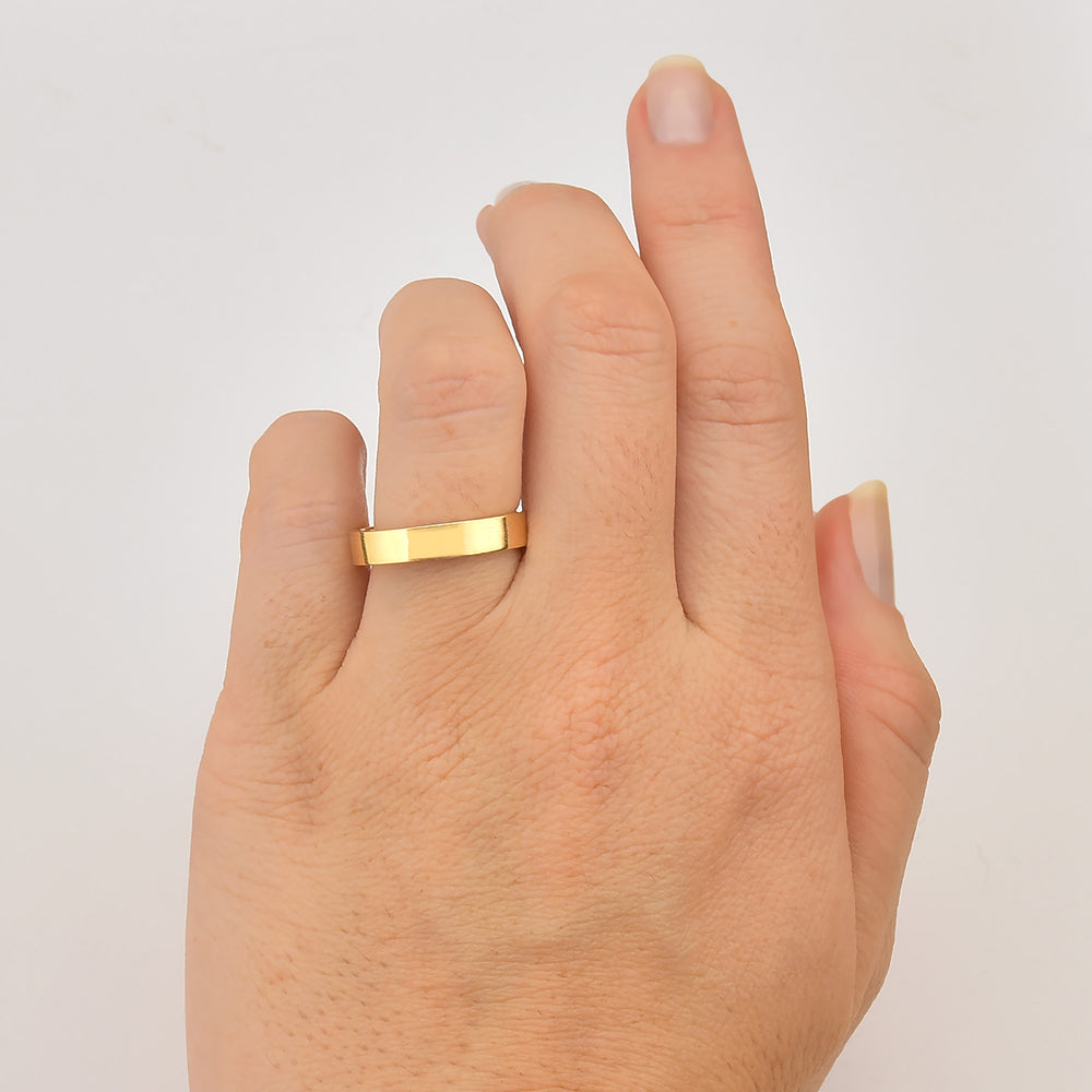 Aliança de Noivado e Casamento em Ouro Reta 2 a 4mm Flat