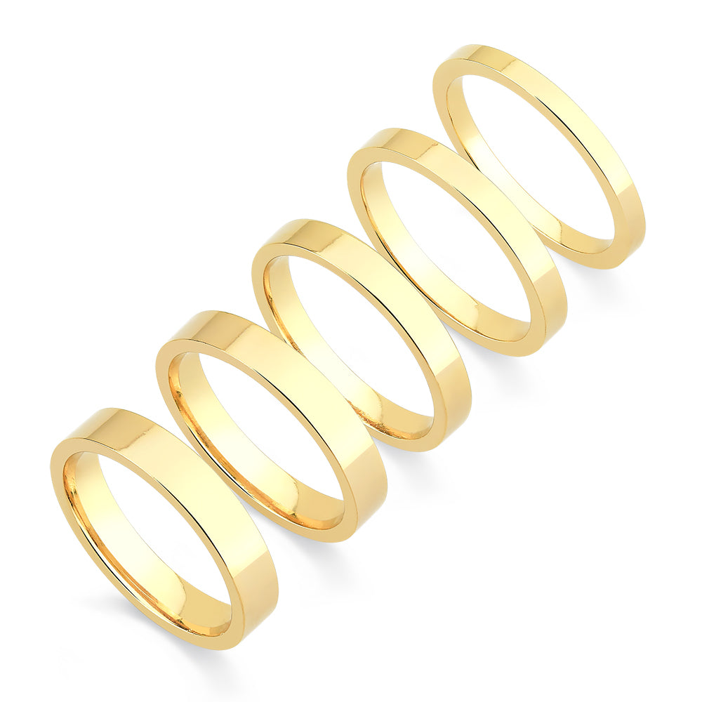 Aliança de Noivado e Casamento em Ouro Reta 2 a 4mm Flat