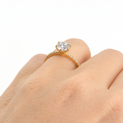 Anel de Noivado com Diamante Lab de 50pts a 1ct Gioh