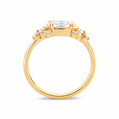 Anel Horizon em Ouro com Navete 8x4mm