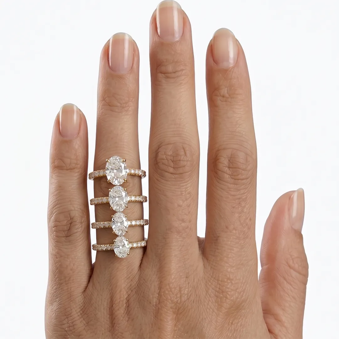 Anel de Noivado com Diamante Lab Oval 0.70ct a 2ct Jasmine