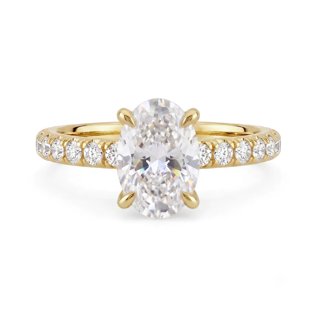 Anel de Noivado com Moissanite Oval 1 a 2ct Jasmine