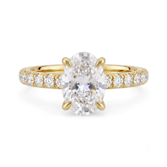 Anel de Noivado com Moissanite Oval 1 a 2ct Jasmine