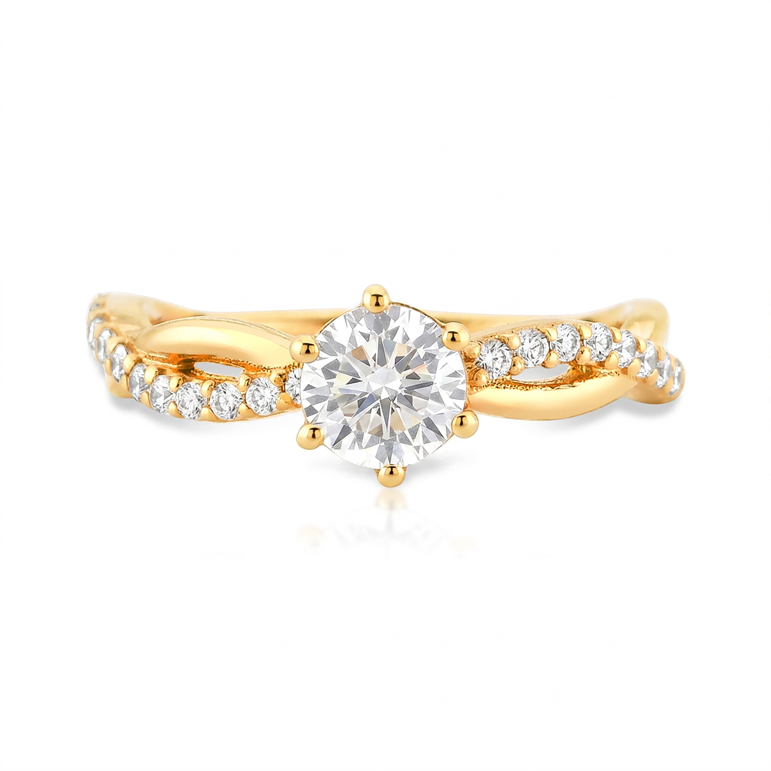 Anel de Ouro com Moissanite de 50 ou ≈ 70pts Lien