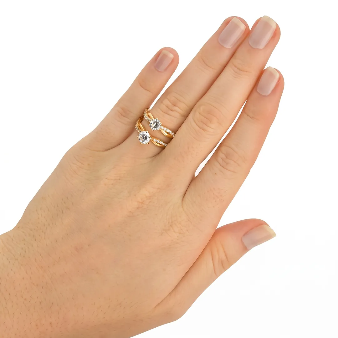 Anel de Ouro com Moissanite de 50 ou ≈ 70pts Lien
