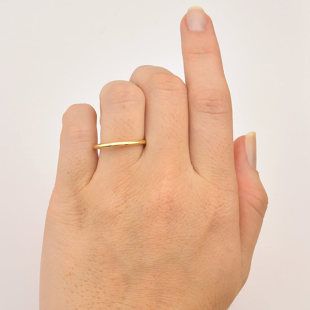 Aliança Fio Cilíndrico em Ouro 1,5 a 2mm