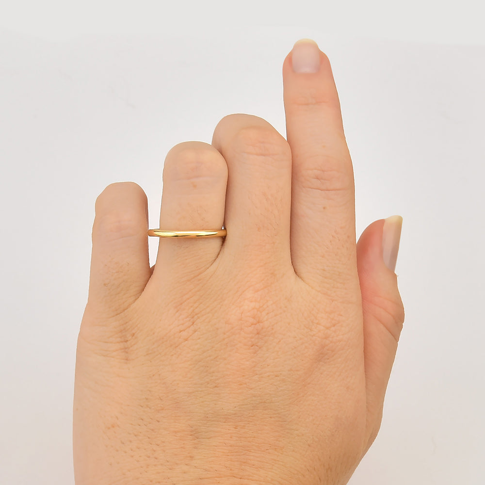 Aliança Fio Cilíndrico em Ouro 1,5 a 2mm