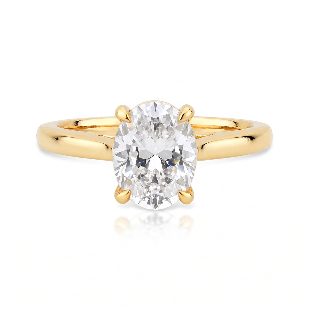 Anel Solitário com Moissanite Oval de 2cts Maeve