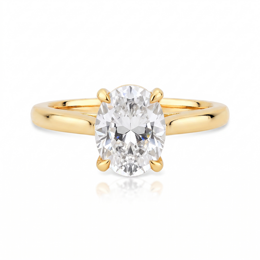 Anel Solitário com Moissanite Oval de 2cts Maeve