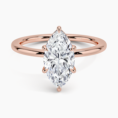Anel Solitário em Ouro com Diamante Lab Navete 1.5ct Marie