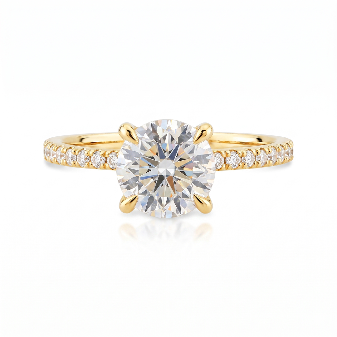 Anel de Noivado Moderni em Ouro com Moissanite de 1.5ct