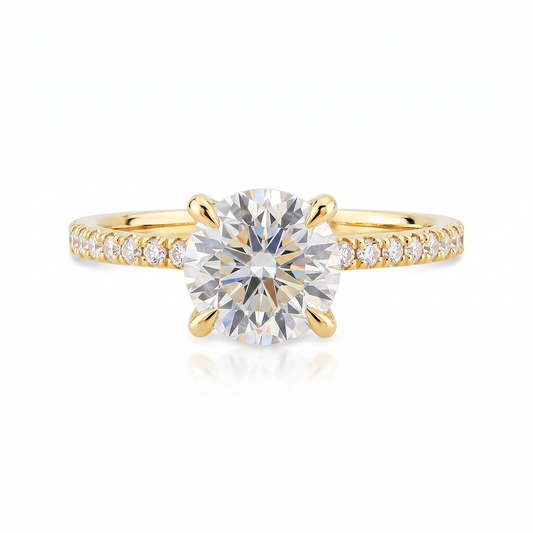 Anel de Noivado Moderni em Ouro com Diamante Lab de 1.5ct