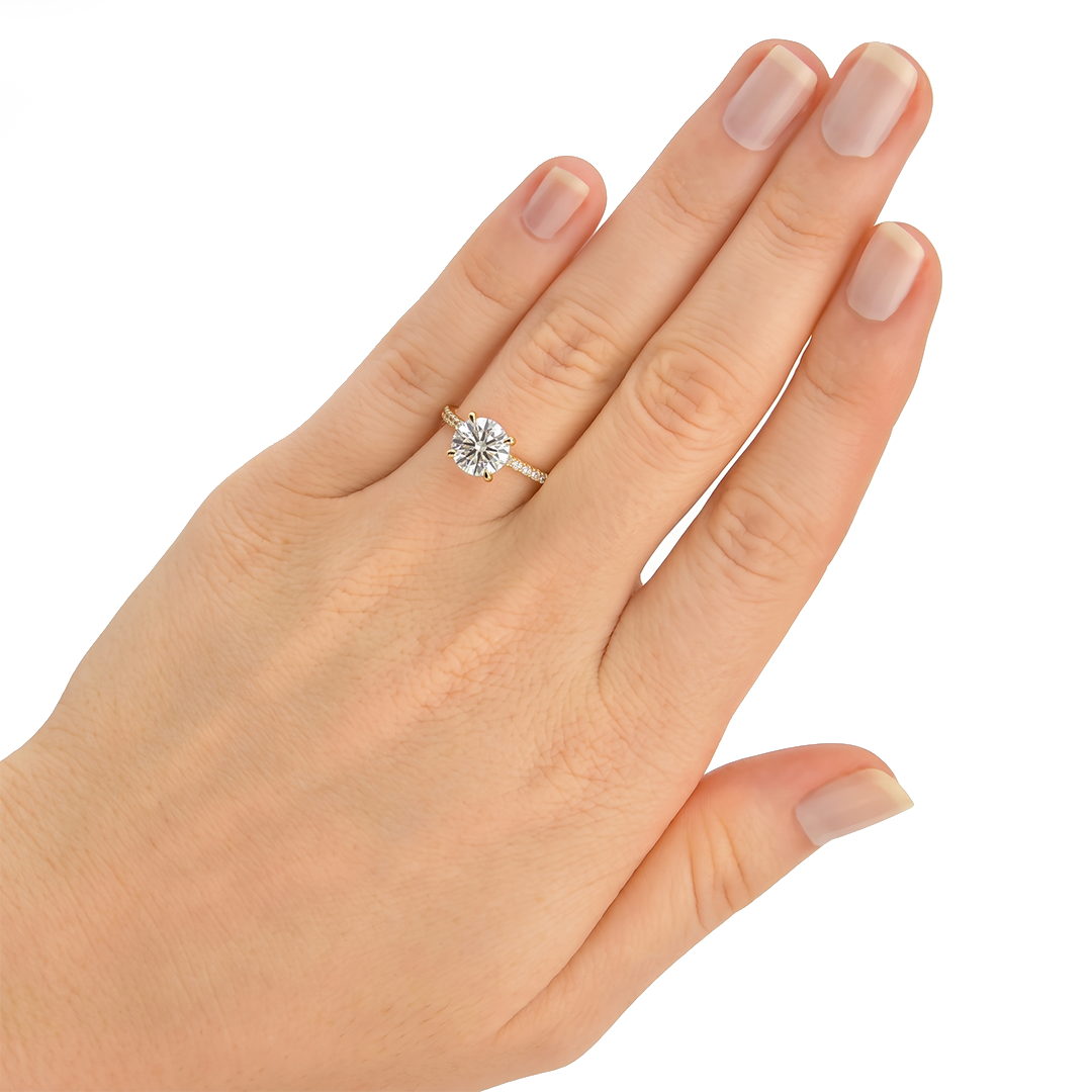 Anel de Noivado Moderni em Ouro com Moissanite de 1.5ct