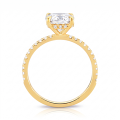 Anel de Noivado Moderni em Ouro com Diamante Lab de 1.5ct