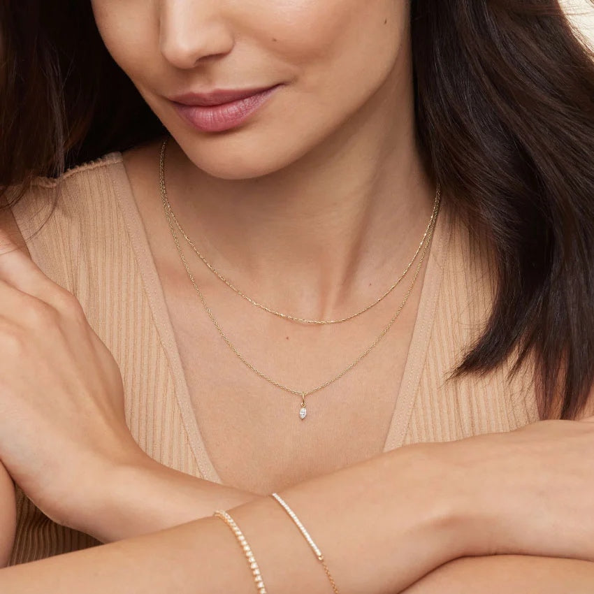 Pingente com Diamante Lab Navete de 0.20ct