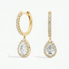 Brinco de Diamante Gota Halo