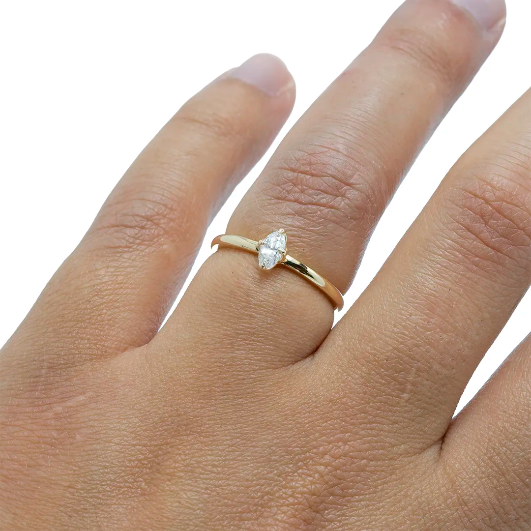 Anel de Noivado com Moissanite 30pts ou 50pts