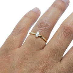 Anel de Noivado com Moissanite 30pts ou 50pts