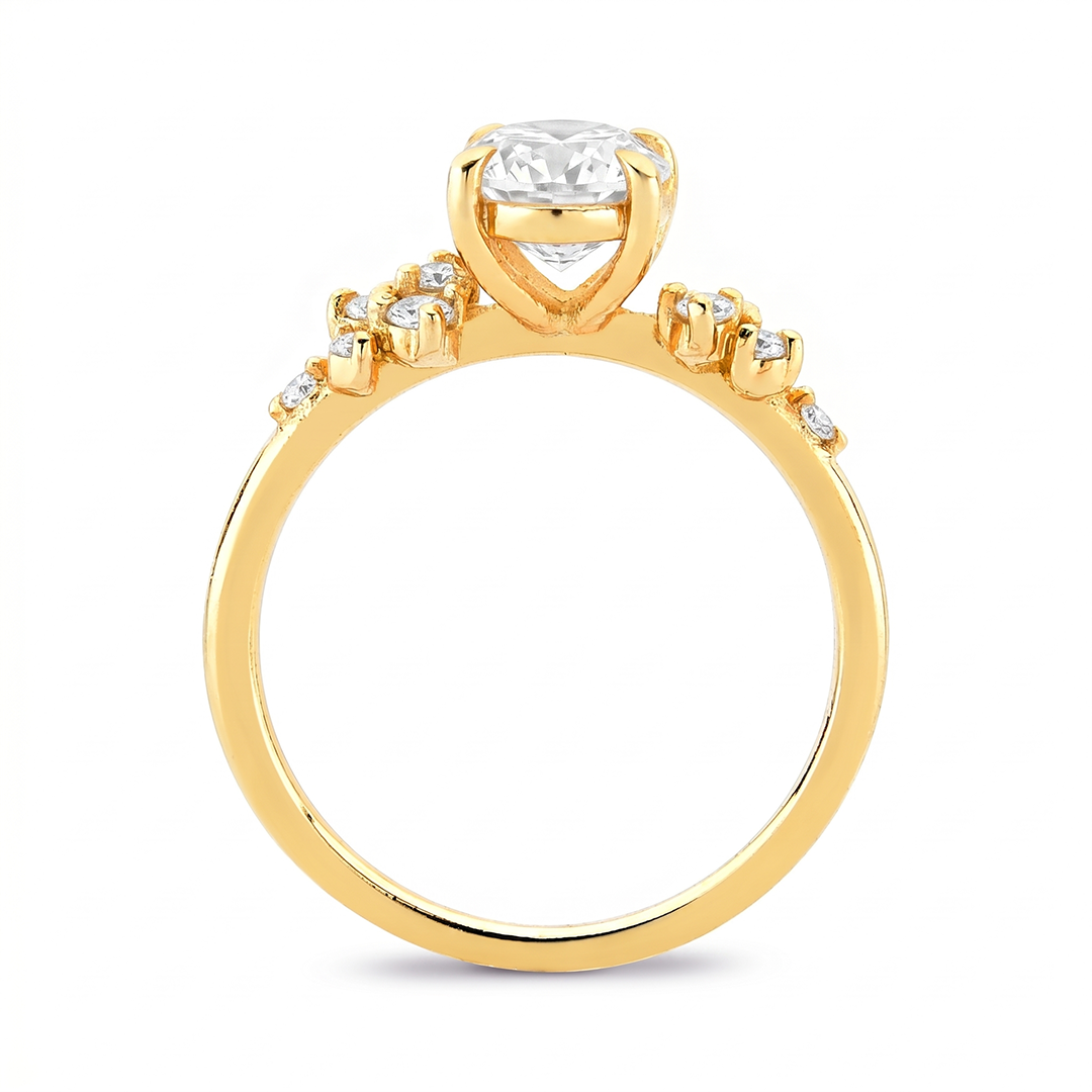 Anel de Noivado com Moissanite Oval de 1.5ct Pluma