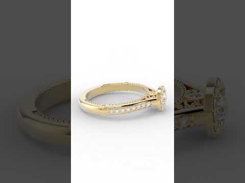 Anel de Noivado Halo com Moissanite de 50pts Joy