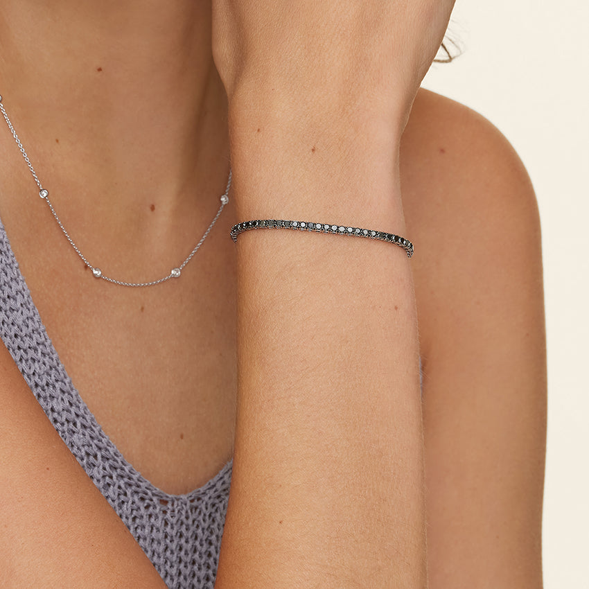 Pulseira Riviera Black Pearl 3cts