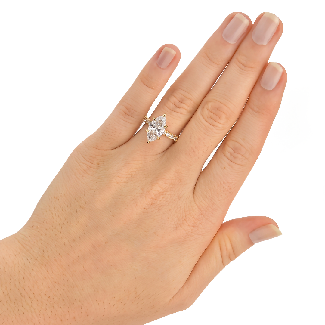 Anel de Noivado com Moissanite Navete de 3ct Selena