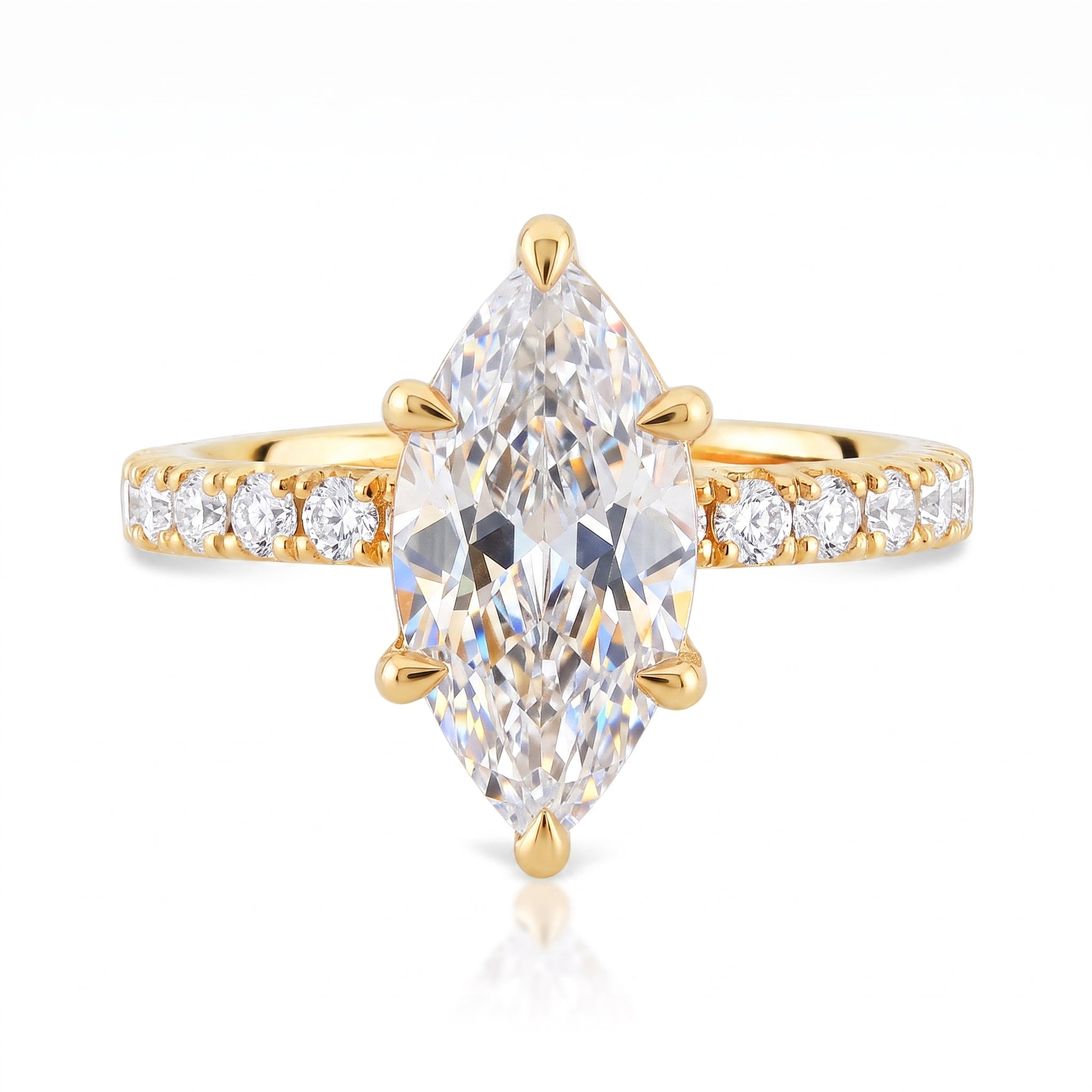 Anel de Noivado com Moissanite Navete de 3ct Selena