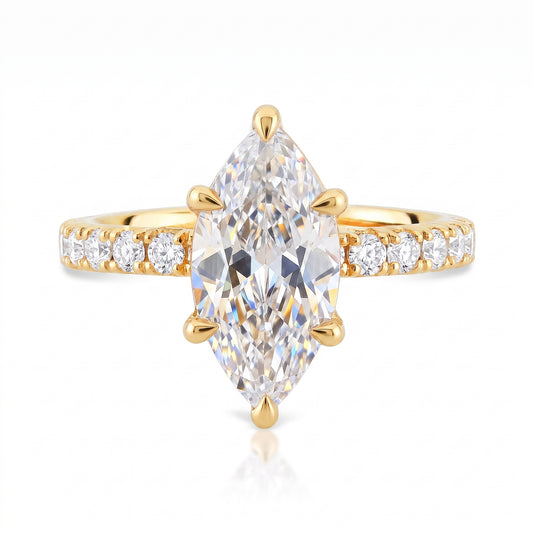 Anel de Noivado com Diamante Navete de 3ct Selena