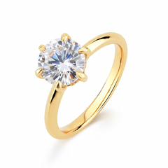 Anel Solitário de Moissanite 1.5ct 6 Garras Seul