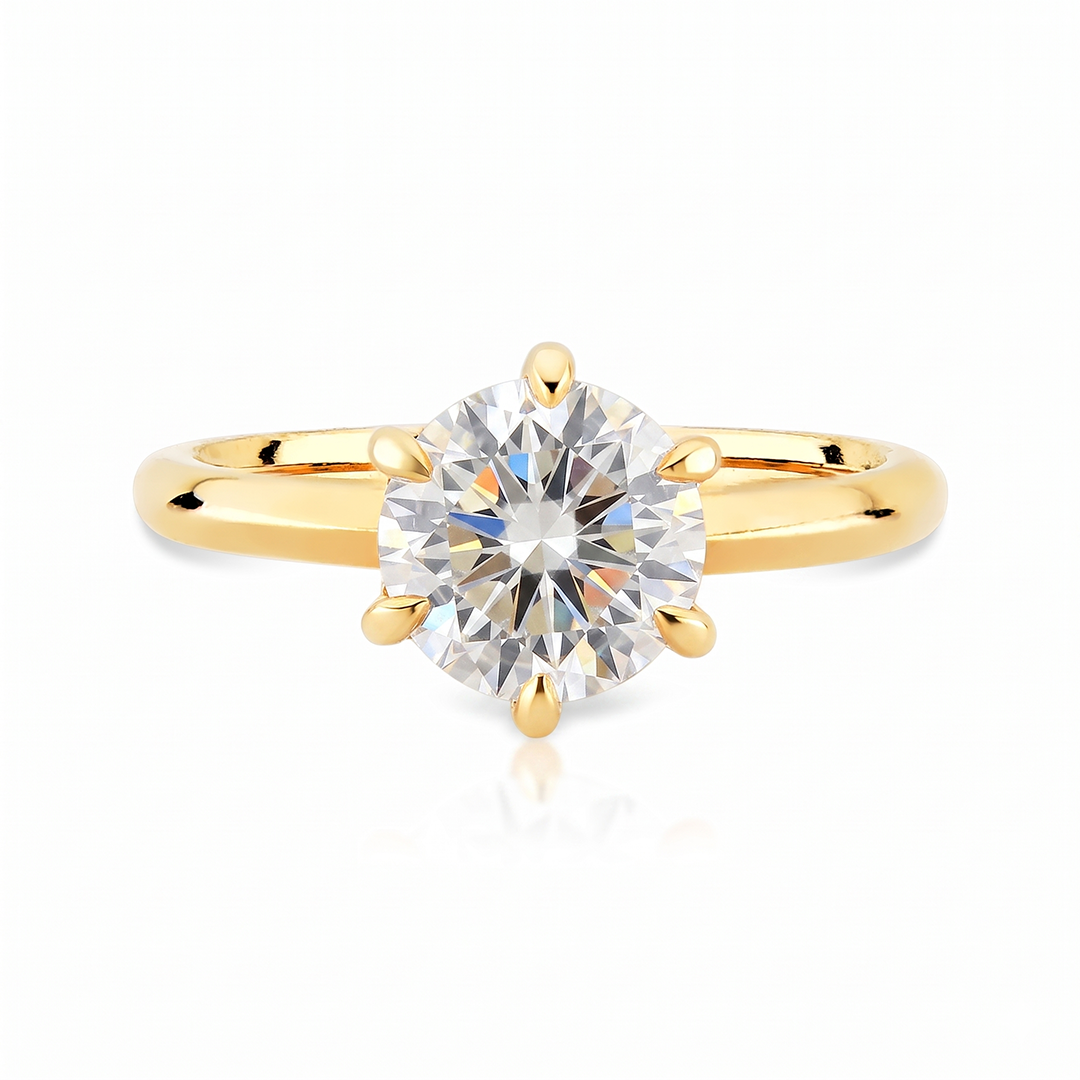 Anel Solitário de Moissanite 1.5ct 6 Garras Seul