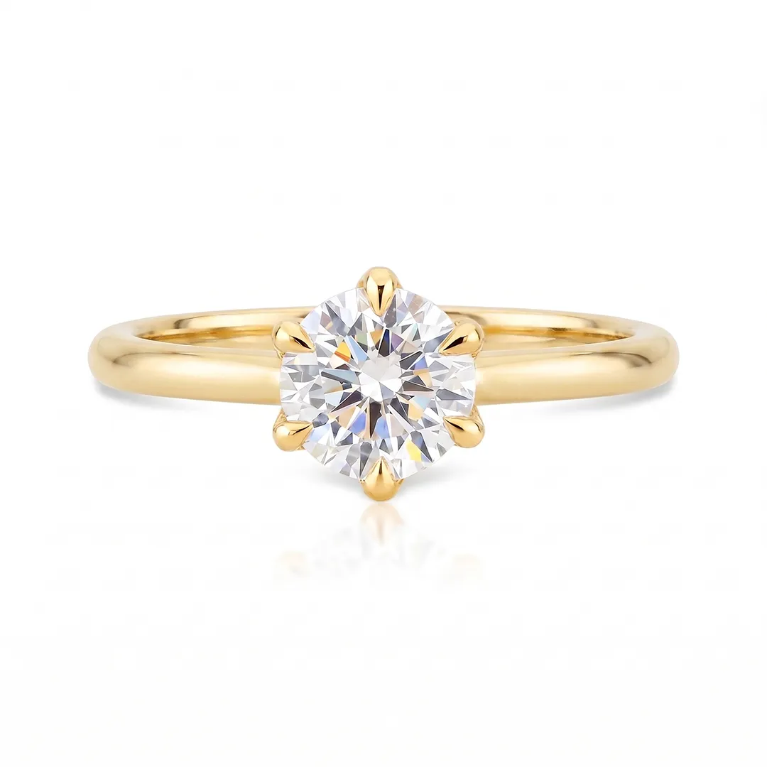 Anel Solitário Solo com Moissanite de 0.50 a 1ct
