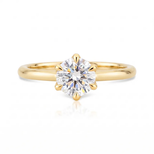 Anel Solitário Solo com Moissanite de 0.50 a 1ct