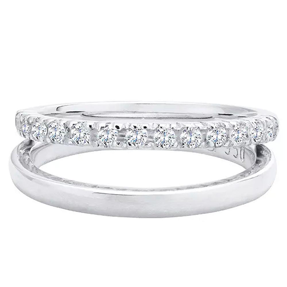 Aliança de Namoro com Aparador em Prata - Volpi Joias