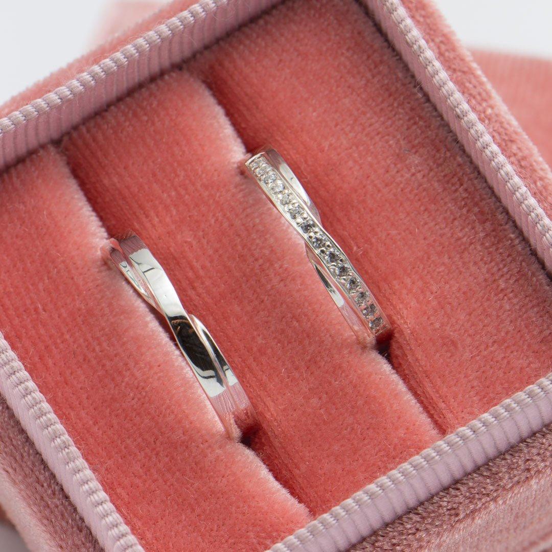 Aliança de Prata de Lei com Pedras Knot - Volpi Joias