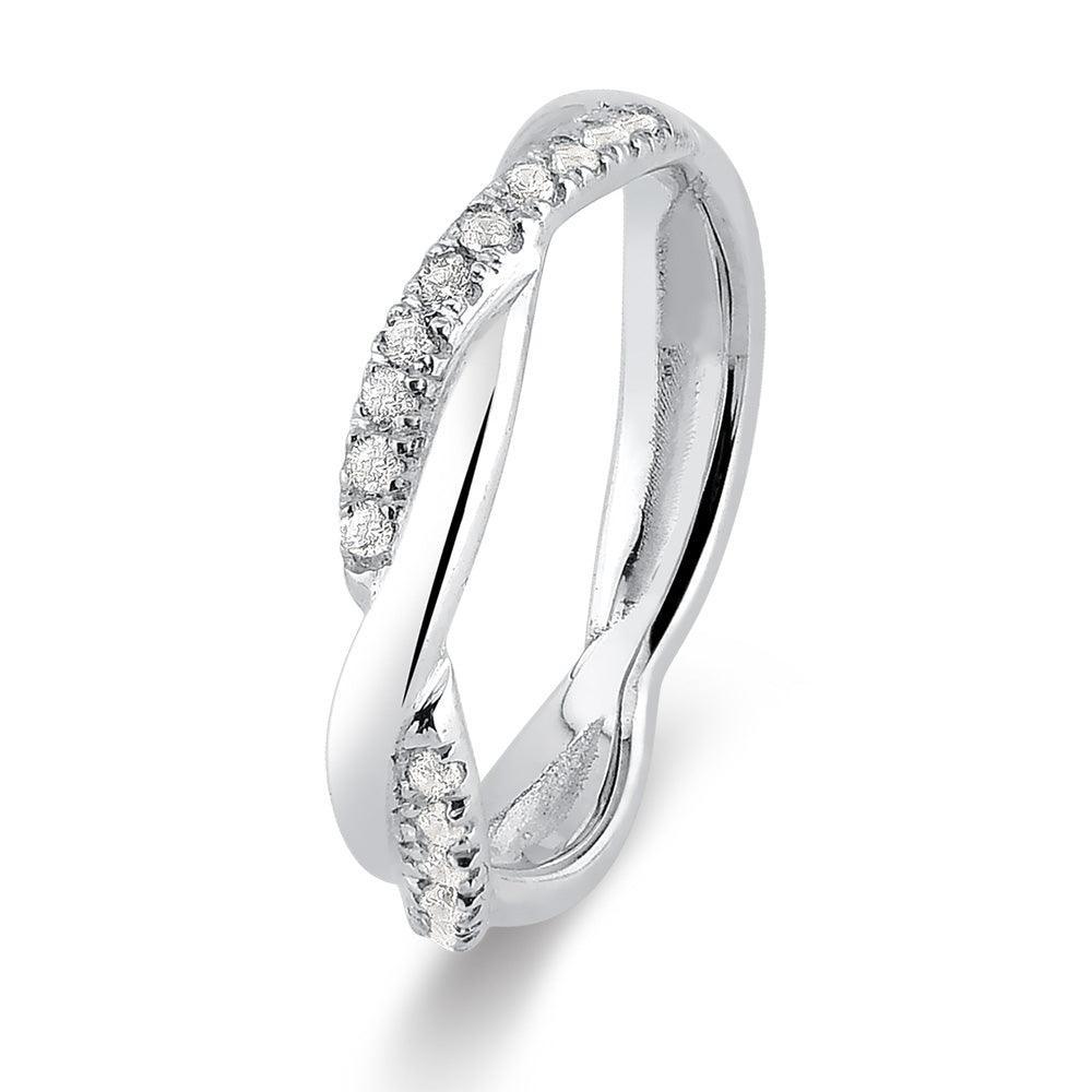 Aliança Trançada com Aliança Lisa em Prata - Volpi Joias