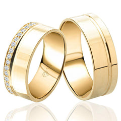 Alianças de Casamento Glamour com Diamantes Cód. 059 - Volpi Joias