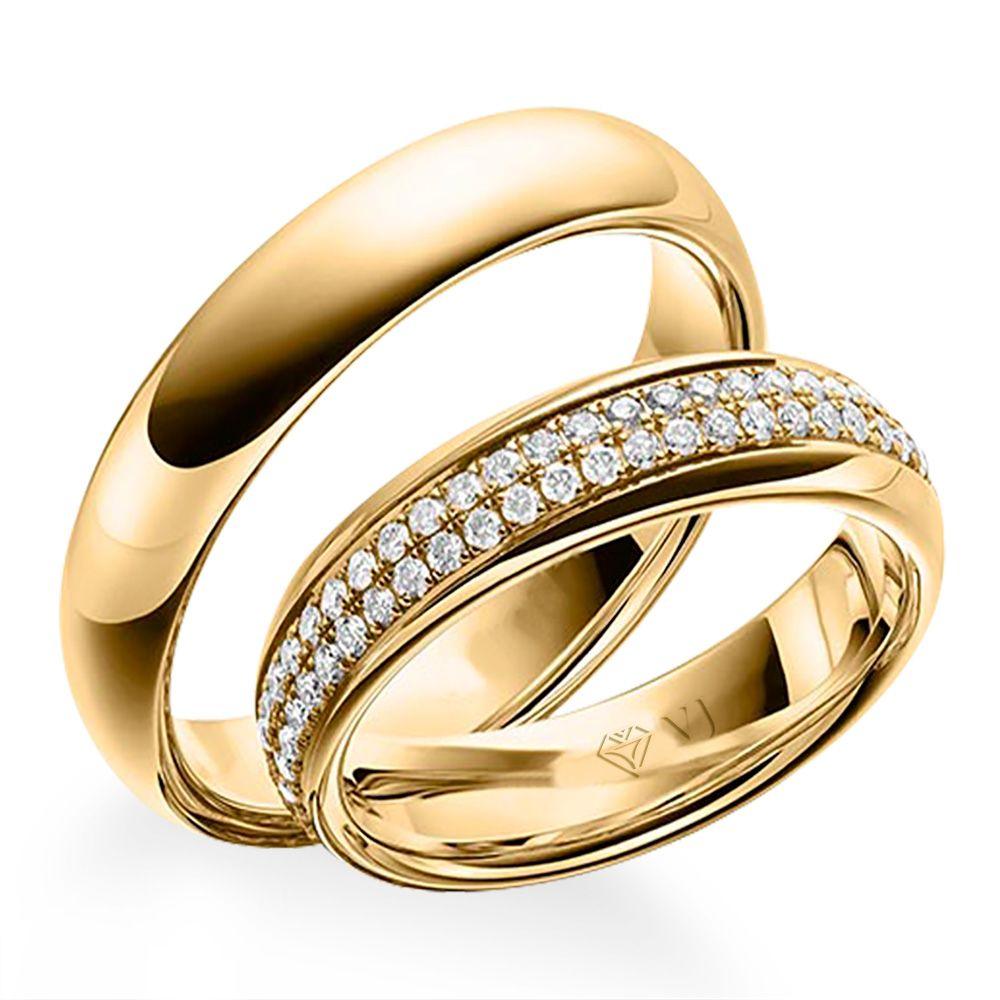 Alianças de Casamento ou Noivado Diamantes na Feminina Cód. 459 - Volpi Joias