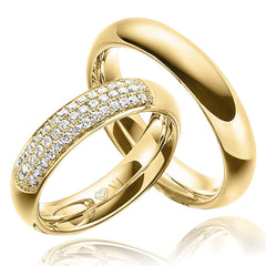 Alianças de Ouro com diamantes na feminina Cód. 514 - Volpi Joias